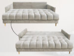 Wygodna Sofa Z Funkcją Spania 220X96X78 CM Rozkładana Kanapa 3 Osobowa - Pikowane Meble Wypoczynkowe + Pianka HR45 + Sprężyny Bonell - AURA