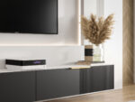 Zestaw RTV Z Lamelami 220 CM - Meblościanka Wisząca - Szafki Modułowe + Fronty Frezowane Lakierowane CAPRI - OFERTA MAGAZYNOWA - WYSYŁKA 24H
