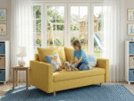 Dziecko na kanapie Młodzieżowa Sofa Rozkładana 155 cm DALLAS