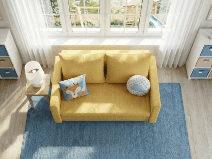 Kadr z góry Młodzieżowa Sofa Rozkładana 155 cm DALLAS