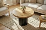 Kadr w salonie skandynawskim na Okrągły Stolik Loft 65 cm Unity