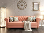 Pikowana 3 Osobowa Kanapa 245X103X90 CM + Sofa Rozkładana - Pikowane Meble Wypoczynkowe + Pianka HR45 + Sprężyny Faliste - MONA