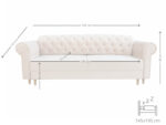 Pikowana 3 Osobowa Kanapa 245X103X90 CM + Sofa Rozkładana - Pikowane Meble Wypoczynkowe + Pianka HR45 + Sprężyny Faliste - MONA