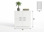 Komoda Trend 1 wymiary 90x88x45 cm