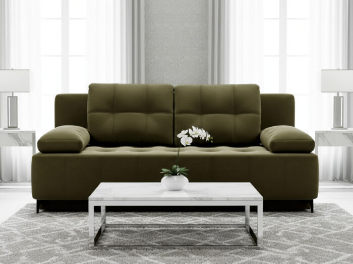 Kanapa Rozkładana 202 CM 3-Osobowa Sofa Młodzieżowa Bez Boków Wolnostojąca Na Sprężynach Bonellowych + Wybór Kolorów - VIKKA