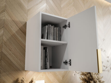 Nowoczesne Meble Do Salonu Modern Style Białe Czarne Frezowane Fronty MDF Lakierowane Solidne Praktyczne