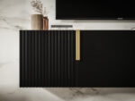 Zestaw RTV Z Lamelami 140 CM - Szafki Wiszące Modułowe + Fronty Frezowane Lakierowane MDF - CAMBRIDGE - OFERTA MAGAZYNOWA - WYSYŁKA 24H
