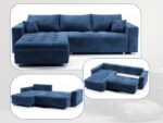Narożnik Rozkładany 250x175 CM + Funkcja Spania Pojemnik + Sprężyny Bonell - Wygodna Sofa Rogowa - SIMI
