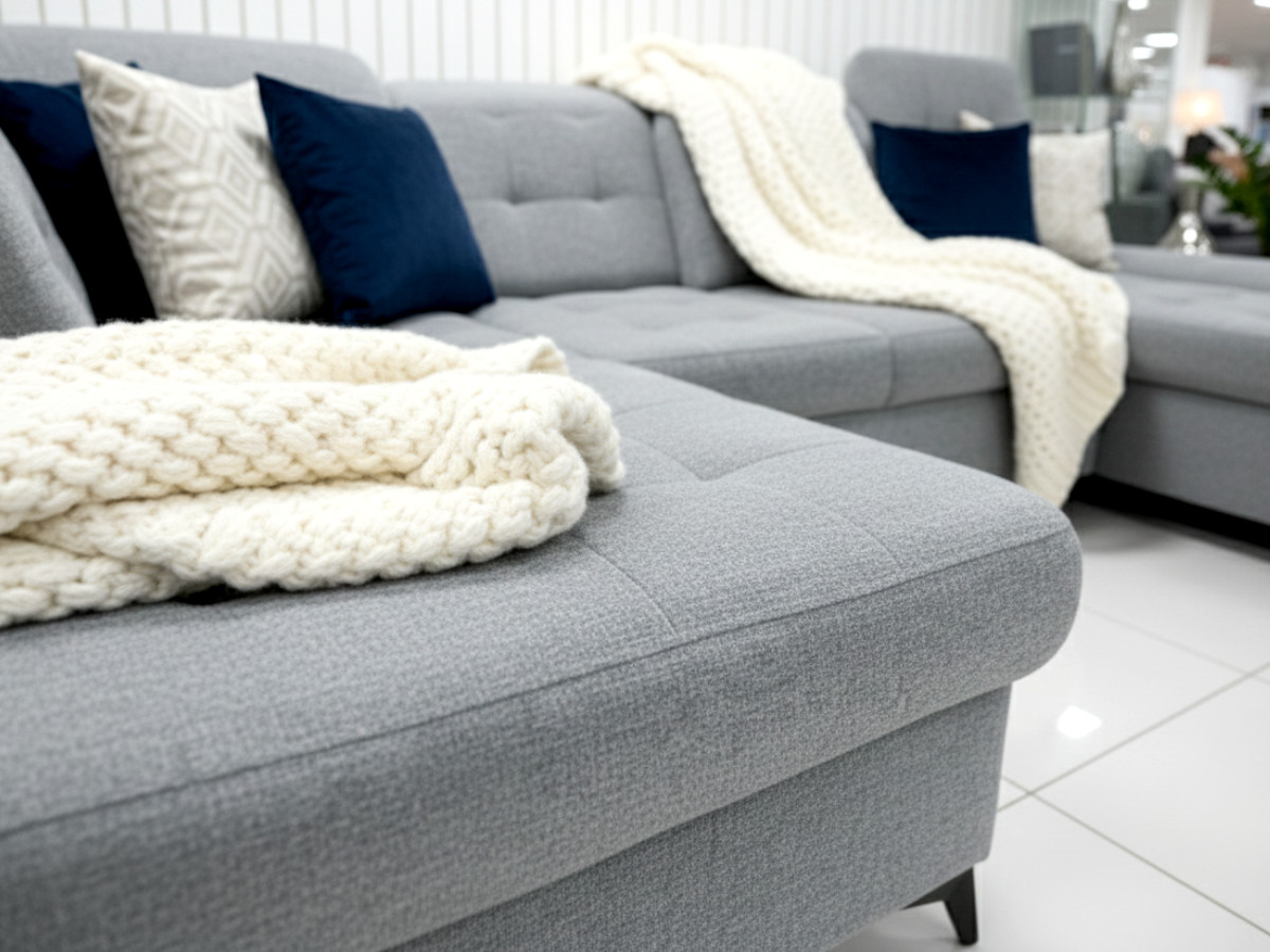 Detal Zbliżenie na Otomanę Narożnik w kształcie litery U 343x210 cm COMO