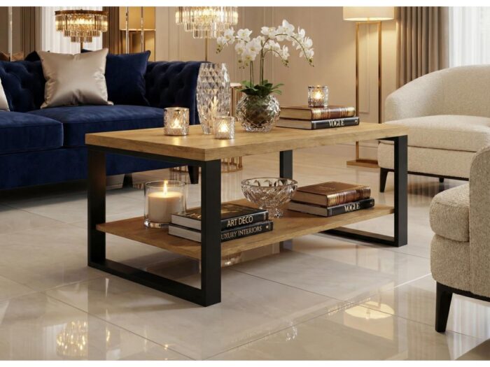 Stolik kawowy Loft 90x60 cm Soho w eleganckim salonie