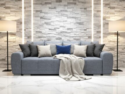 Duża Kanapa Rozkładana 265 CM Sofa 4 Osobowa Wolnostojąca Na Sprężynach Bonellowych + Wybór Kolorów - ATENA