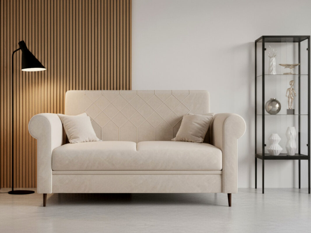 Sofa 2 Osobowa 200 CM Kanapa Rozkładana Z Funkcją Spania Pojemnikiem + Sprężyny Bonell Pianka HR - BALI