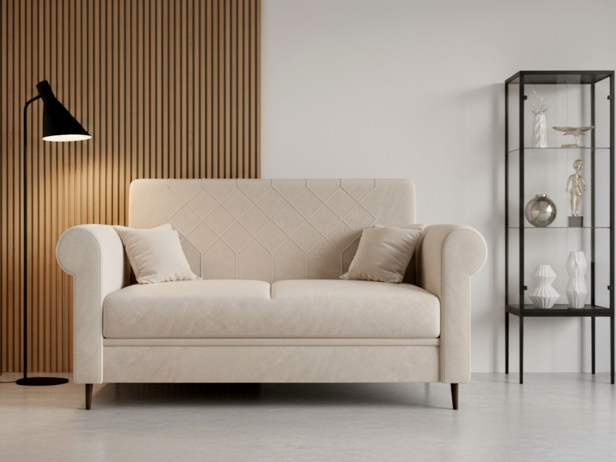 sofa-3-osobowa-244-rozkladana-kanapa-trzyosobowa-z-pojemnikiem-glamour-BALI-bezowa-welur-i Sofa 2 Osobowa 200 CM Kanapa Rozkładana Z Funkcją Spania Pojemnikiem + Sprężyny Bonell Pianka HR - BALI