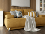 Mała Rozkładana Kanapa 197 CM - Wygodna Sofa Do Salonu + Pikowane Siedzisko + Pojemnik Na Pościel - NOVA