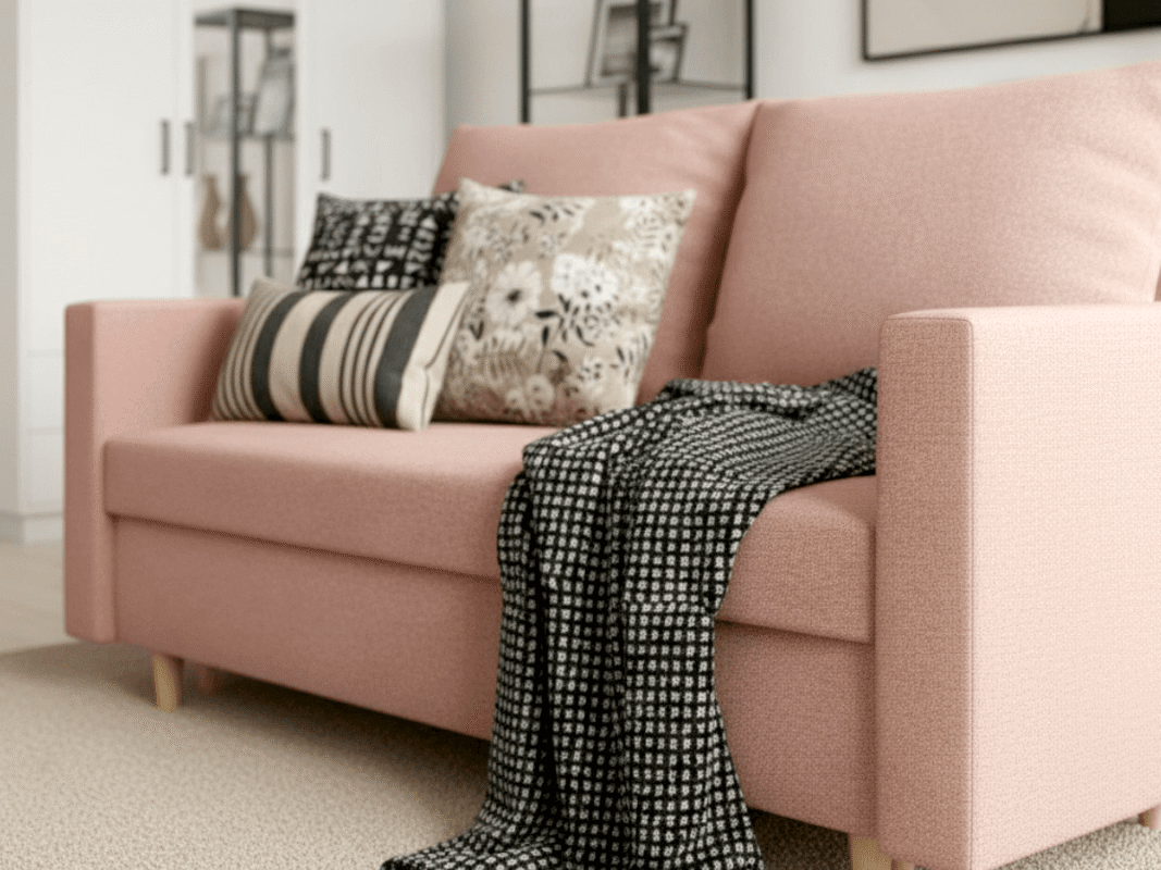 Dwuosobowa Sofa 155 CM Mała Kanapa Rozkładana Z Pojemnikiem + Sprężyny Bonell Pianka T30 + Wybór Kolorów DALLAS