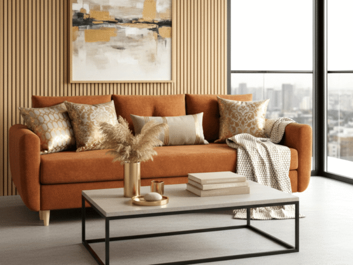 Sofa Rozkładana 3 Osobowa 242x90 CM Kanapa Z Funkcją Spania Pojemnikiem + Wysokie Nóżki + Wybór Kolorów PRESTON
