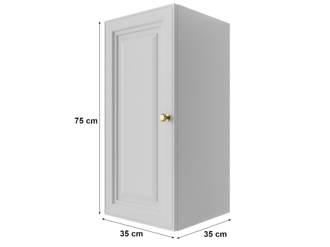 Szafka Modułowa Biała 75 CM - Stwórz Własny Zestaw Mebli - Frezowane Malowane Fronty MDF - SN3