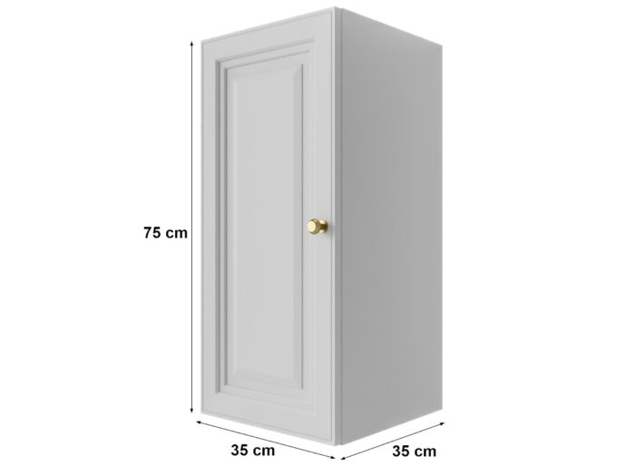 Szafka Modułowa Biała 75 CM - Stwórz Własny Zestaw Mebli - Frezowane Malowane Fronty MDF - SN3