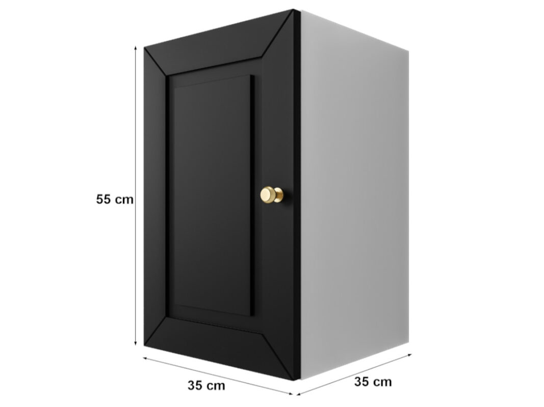 Szafka Modułowa 55x35 CM - Stwórz Własny Zestaw Mebli - Frezowane Malowane Fronty MDF - SN2 Biało Czarna