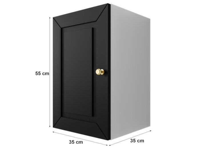 Szafka Modułowa 55x35 CM - Stwórz Własny Zestaw Mebli - Frezowane Malowane Fronty MDF - SN2 Biało Czarna