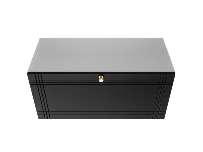 Szafka Modułowa 75x35 CM - Stwórz Własny Zestaw Mebli - Frezowane Malowane Fronty MDF + Wzory Do Wyboru - SN3 Biało Czarna