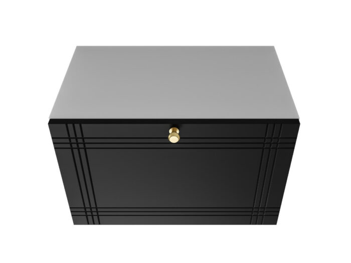 Szafka Modułowa 55x35 CM - Stwórz Własny Zestaw Mebli - Frezowane Malowane Fronty MDF + Wzory Do Wyboru - SN2 Biało Czarna