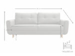 Klasyczna Kanapa Z Funkcją Spania 3 Osobowa Rozkładana Sofa 240 CM + Sprężyna Bonell Pianka Wysokoelastyczna - BIELLA