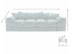 Wygodna Sofa 4-Osobowa 250 CM + Miękkie Poduszki Siedzisko Oparcie + Eleganckie Meble Wypoczynkowe Do Dużego Salonu - ROMA